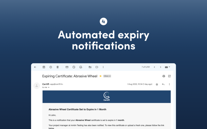 Expiry reminder emails from Certifi